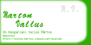 marton vallus business card